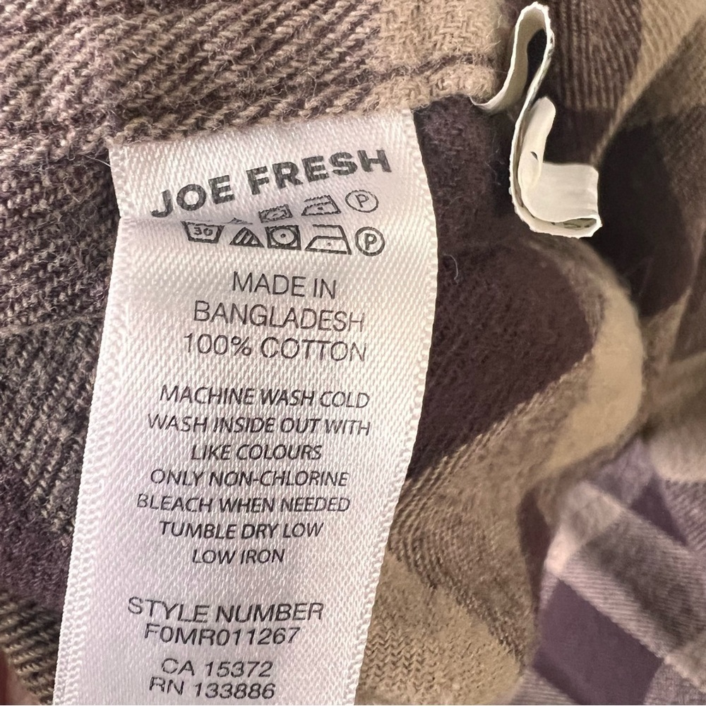 Joe Fresh Plaid Button Front Shirt Size 2XL 100% Cotton - Picture 5 of 6